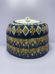 Golden Kindei Hausa Cap - Luxurious Zawa Hat