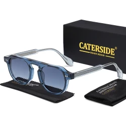 CATERSIDE Vintage Round Sunglasses Men Punk Core Insert Temples Sun Glasses for Women Travel Party Shopping Fashion Eyeywear