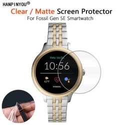 10Pcs For Fossil Gen 5E Gen5E Smartwatch 42mm 44mm FTW4051 FTW6074 Clear / Matte Screen Protector Soft Film -Not Tempered Glass