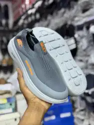 Skechers GOwalk Slip-On Sneakers - Grey & Orange