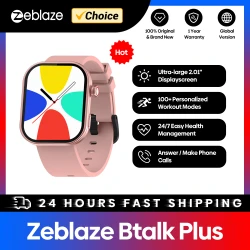 Zeblaze Btalk Plus Voice Calling Smartwatch 2.03'' HD Color Display 100+ Sports Modes Fitness Tracking Smart Watch for Men Women