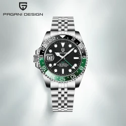 PAGANI DESIGN PD-1662 Luxury GMT Men Mechanical Wristwatch Sapphire Glass Stainless Steel 100M Waterproof Automatic Watches
