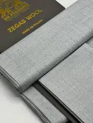 Zegas Wool Men's Suit Fabric - Premium Gray Herringbone