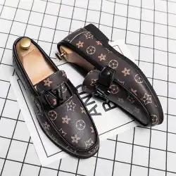 2025 new knitted hats and shoes, men's casual shoes, Korean style, fashionable lazy shoes, light luxury customization