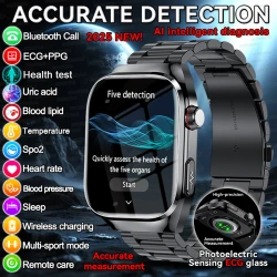 2025 New For XIAOMI Uric acid Blood lipids Smart Watch Men ECG+PPG Blood pressure Blood oxygen Bluetooth Call Health Smartwatchs