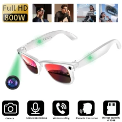 LIGE 8MP Smart Glasses Camera Video Recording Photo Recognition Answer Call AI Translate Bluetooth Sunglasses WIFI Transmission