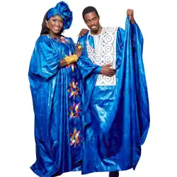 Dashiki for Couple,Advanced Embroidery African Mens Clothing Button up Dashiki Shirts and Pants Outfits 3 Pieces