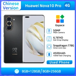 Huawei Nova 10 Pro 4G RAM 8GB ROM 128GB/256GB Fingerprint Recognition 6.78 inch Large screen 2652x1200px Used Phone