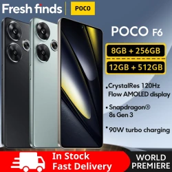 Newest POCO F6 Smartphone 256GB 512GB Snapdragon®8s Gen 3 6.67" 1.5K 120Hz CrystalRes AMOLED 90W Turbo Charging 5000mAh Battary