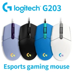 Logitech G203 wired mechanical gaming mouse  Luminous Backlit USB Wired Gaming Mouse for Desktop PC Laptop Office Computer Gamin