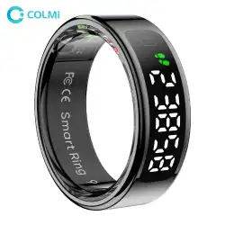 2025 COLMI R12 Smart Ring with Display Screen and Touch, Wireless Charging, Health Manager, 5 ATM Waterproof For Men Women