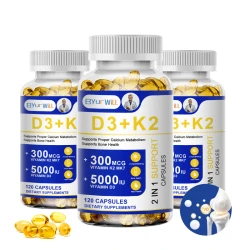 Vitamin D3+K2 Capsule ,Height Grow, Boost Calcium Absorption, Joint, Bone & Immune System Support, Nutrition Supplement Vegan