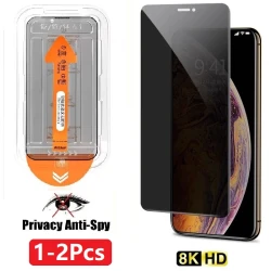 1-2Pcs Anti Spy Tempered Glass Dust Free Installation For For iPhone X 11 XR 14 15Plus 12 13 15 XS Pro Max Screen Protector Film