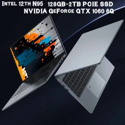 2025 15.6'' Ultra-Thin Gaming Laptop Intel 12th N95 32GB RAM NVMe PCIE SSD GTX 1060 6G Cooler Design IPS Win11 Pro Fast Delivery