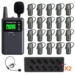 2.4G Wireless Whisper Tour Guide System Portable Audio Transmitter Receiver for Travel Agency Excursion Museum Conference
