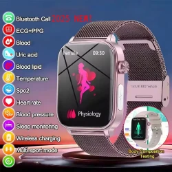 2025 New ECG+PPG Smart Watch Women Heart Rate Blood Lipid Uric Acid Women Menstrual Health Tracker Smartwatches For Android iOS