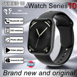 2025 New Men Smartwatch Series 10 Watch HD" AMOLED 32GB ROM Bluetooth Call Music Video GPS NFC Compass IP68 Waterproof For IOS
