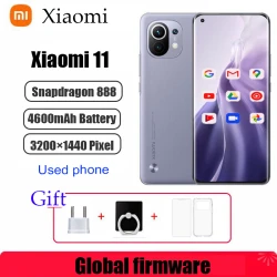 Xiaomi 11 5G smartphone 55W HyperOS 1.0 3200×1440pixel 6.81inch Snapdragon 888 4500mAh 55W 108mp  used phone