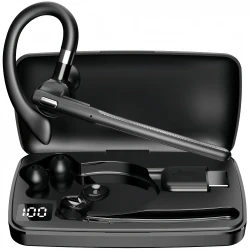 Bluetooth Earphones 5.4 Headphones Stereo Handsfree Noise Canceling Wireless Business Headset With Dual- Mic for Trucker/Driver