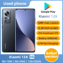 Xiaomi 12x Android 5G Unlocked 6.28 inch 12GB RAM 256GB ROM All Colours in Good Condition Original used phone