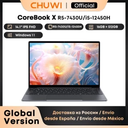 CHUWI Corebook X Laptop R5-7430U 14 inch FHD Screen 16GB RAM 512GB SSD WIFI 6 Windows 11 Gaming NoteBook AMD R5 Computer PC