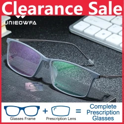 UNIEOWFA Optical Prescription Glasses Men Korean Hyperopia Myopia Glasses TR90 Anti Blue Light Photochromic Glasses Progressive