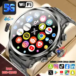 5G/4G Smart Watch 1.95 inch 680*680 AMOLED Screen 8GB+128GB RAM 900W Camera GPS WIFI Google APPS Download Android 9.0 Smartwatch