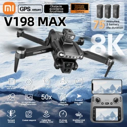 Xiaomi V198MAX GPS Drone 8K Professional Camera Aerial FPV Brush Laser Obstacle with Large Screen Remote Control Folding Dron