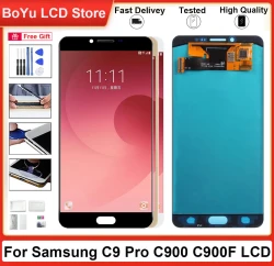 Tested 6.0" AMOLED c9 pro Screen For Samsung Galaxy C9 Pro SM-C9000 C900F C900Y C9008 LCD with Touch Display Digitizer Assembly
