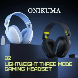 Onikuma B2 Bluetooth Headphones for PS5, PS4, PC Gaming Headset ANC Noise Reduction 2.4GHz Tri Mode Wireless Headphones with Mic