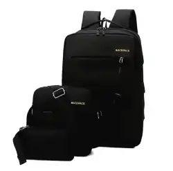 3-Piece Black Backpack Set for Men and Women