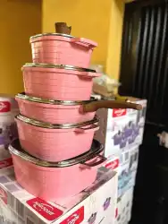 Pink Speckled Non-Stick Cookware Set - 5-Piece