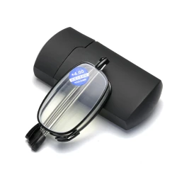 Portable Foldable Anti Blue Light Reading Glasses Men Women Oval Frame Ultralight HD Presbyopic Eyeglasses Unisex Eyewear