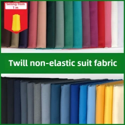 Twill Suit Fabric Breathable By The Meter for Clothes Pant Vest Women\'s Pleated Dress Sewing Summer Textile Men\'s Cloth Black