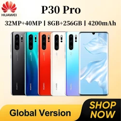 HUAWEI P30 Pro Smartphone Android 4200mAh 8GB RAM 256GB ROM 6.47 Inch Phone FHD+2340x1080 32+40MP GPS 4 5G Network Mobile Phones