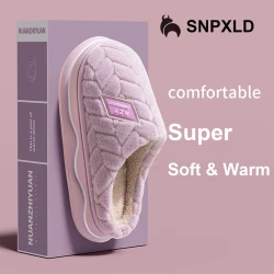 Winter Home Slippers for Women Warm Thick Sole Non Slip Indoor Slippers for Men Fluffy Bedroom Slippers for Unisex