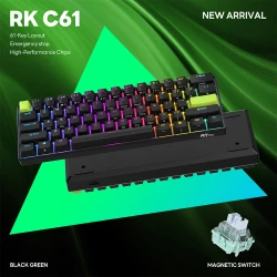 RK ROYAL KLUDGE RK C61 HE Magnetic Keyboard 60% 61 Keys Mini RGB Hot-swappable Switch Gaming Mechanical Keyboards