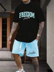 2025 Summer New Outdoor Sports Style Men's Basketball Suit Set Summer Seaside Vacation Casual Suit Men's Comfortable Soft