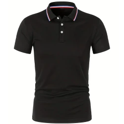 2023 Hot Sale Men's Summer Casual Breathable Comfortable Polo Shirt Men's Solid Color High Quality Short Sleeve T-Shirt