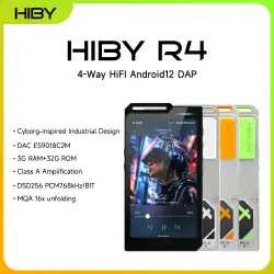 HiBy R4 ES9018Q2M*4 Android12 HiFi Music Player MP3 Audio Bluetooth WiFi DSD256 MQA 16x USB DAC Headphone AMP 11hr 4.7'' OPA1652