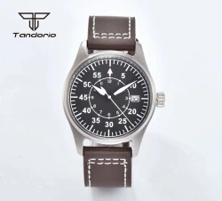 Tandorio NH35A Diver Men's 39mm Automatic Watch 200m Waterproof Date Sapphire Crystal Leather/Rubber Strap