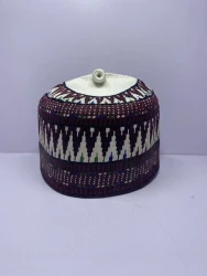 Dark Brown – Hausa/Fulani Cap, Kufi, Handwoven Cap, Zawa