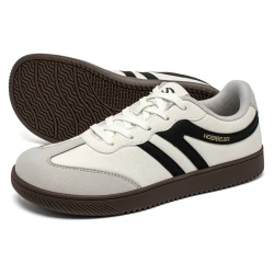 HOBIBEAR Wide Toe Barefoot Shoes Mens Womens Minimalist Fabric Sneaker Lace Up Casual Walking Shoes