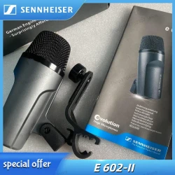 Sennheiser E602-II professional Wired Drum Microphone e 602 cardioid instrument condenser mic for Stage perform Guitar Recording