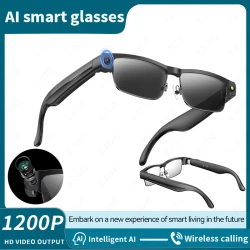 New AI Smart Glasses 800W Camera Take Photos Record Videos Waterproof Bluetooth Call 270mAh Long Battery Music Player Sunglasses