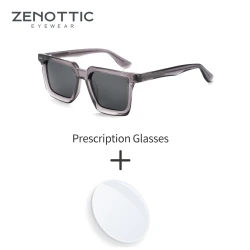 ZENOTTIC L Size Stylish Acetate Hexagon Prescription Sunglasses Men Progressive UV400 Polarized Progressive Sunglasses Man