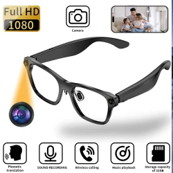 Smart Camera Glasses 2000W 1080P HD Shooting Video AI Voice Recording Translation Headset AI Object Recognition Smart Eyeglasses