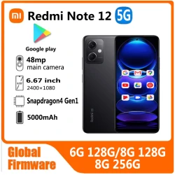 Xiaomi Redmi note 12 5G Smartphone global firmware 48MP 5000mAh 6.67" 33W Qualcomm Snapdragon4 Ge1  used phone