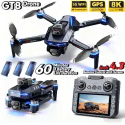 HOT For Xiaomi GT8 Drone 4K Professional Dual Camera FPV GPS Brushless Motor Optical Flow Hovering Folding Quadcopter 8K RC Dron