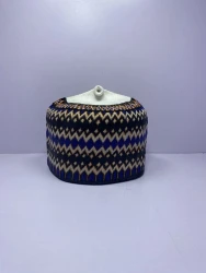 Blue Black – Hausa/Fulani Cap, Kufi, Handwoven Cap, Zawa